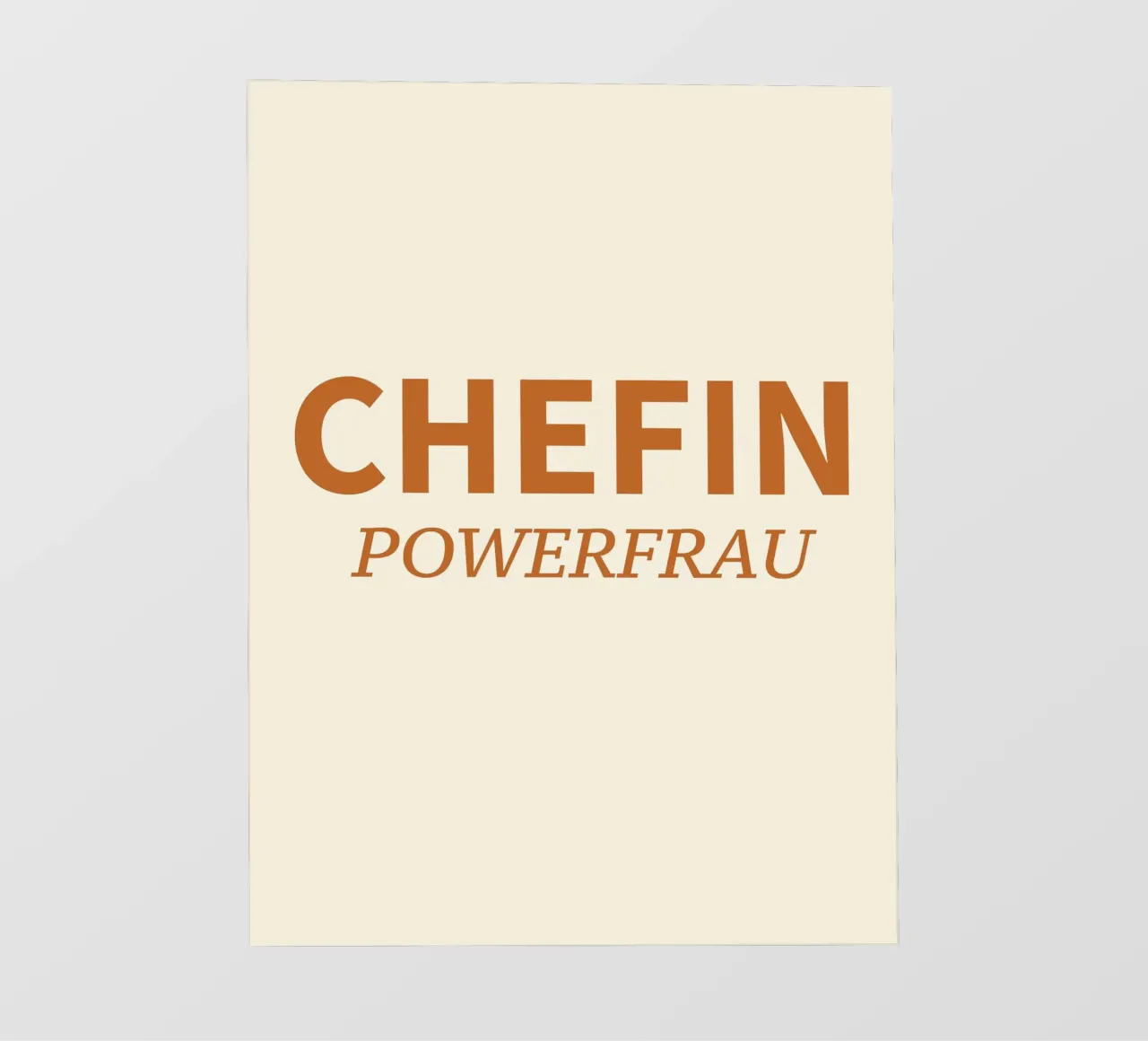 Testo Chefin powerfrau telo in pvc da gulsengunel
