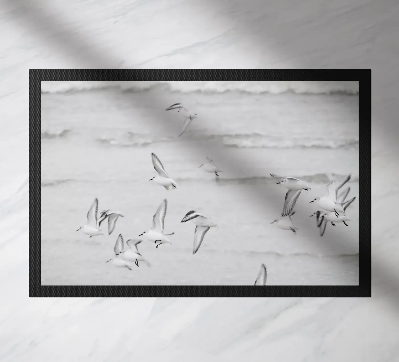 Flying seabirds doormat by Fjöllart