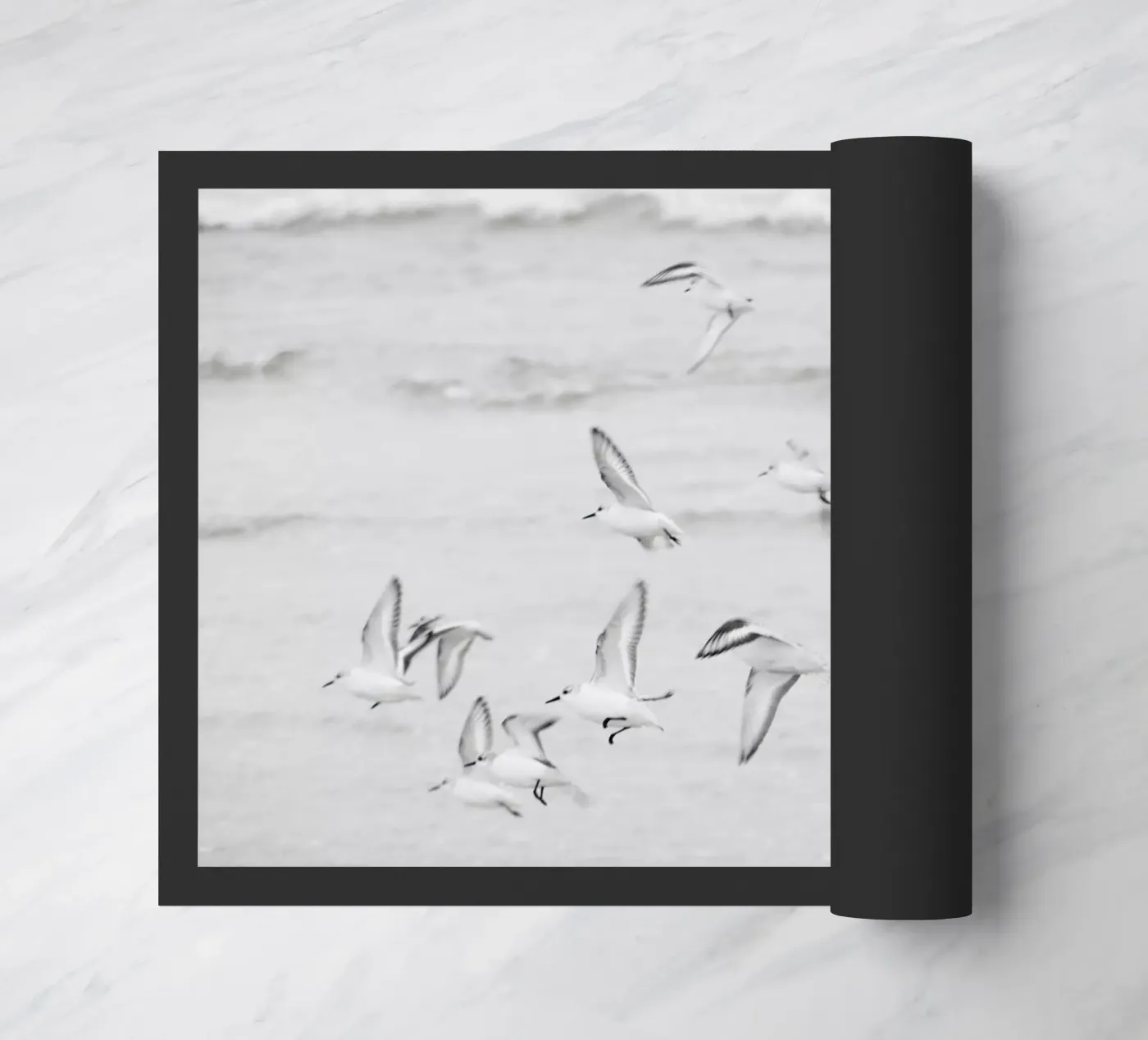 Flying seabirds doormat by Fjöllart