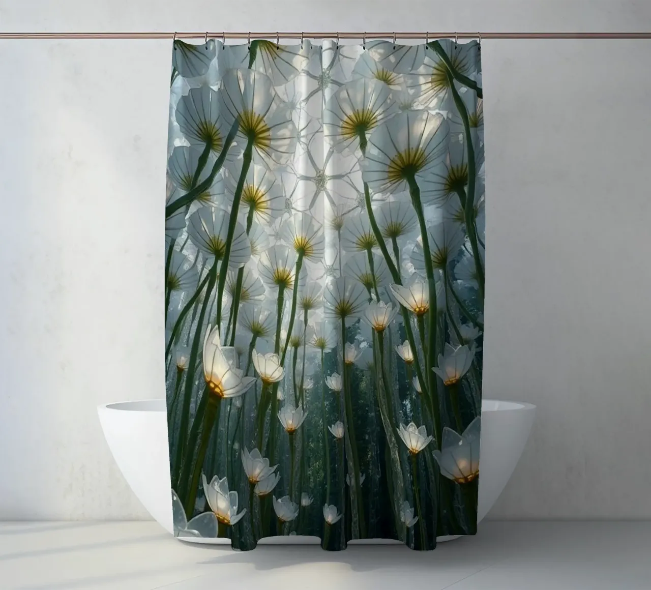 Luminarias Radiantes: Una mirada deslumbrante cortina de baño de Artistic-shop