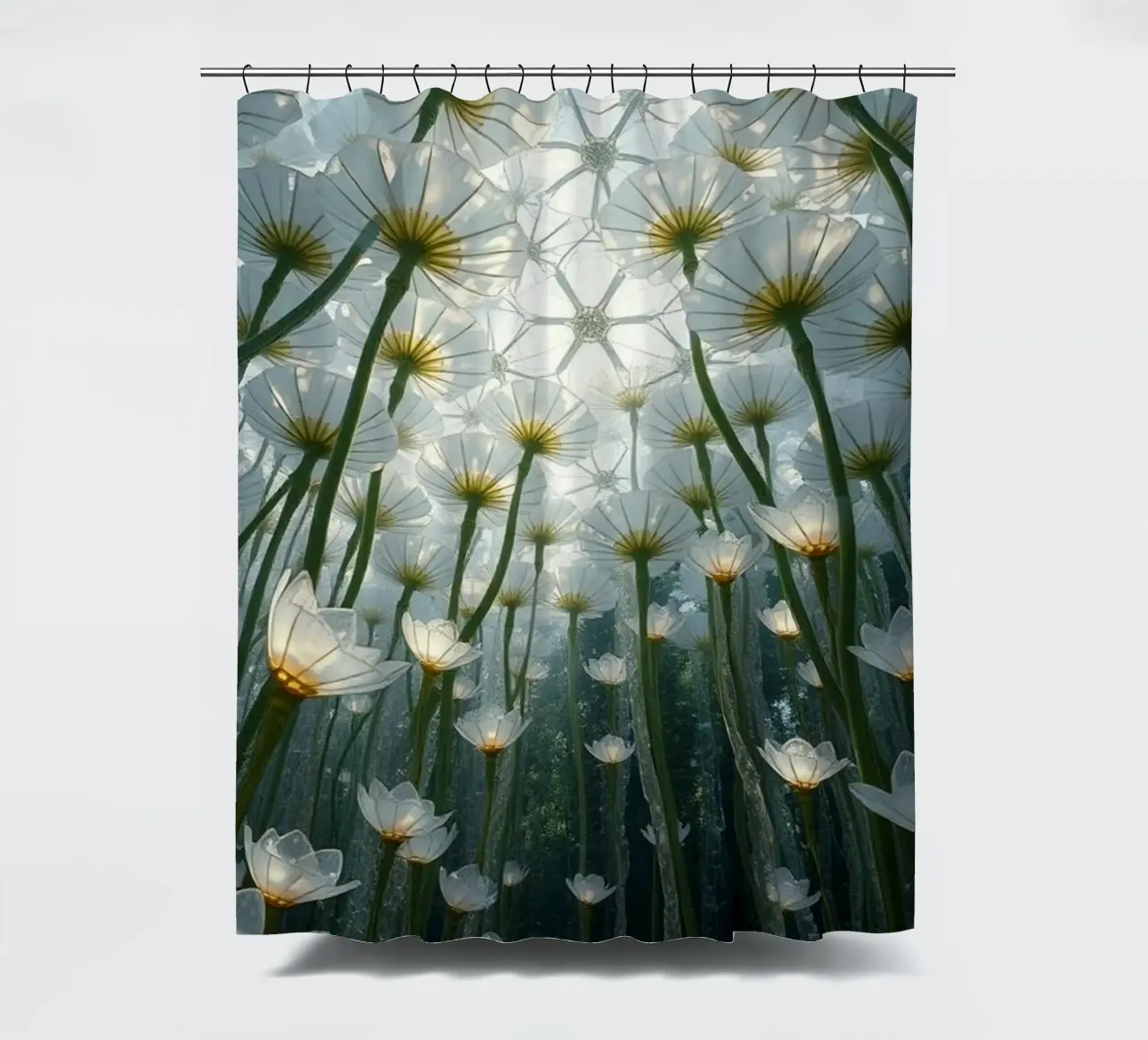 Luminarias Radiantes: Una mirada deslumbrante cortina de baño de Artistic-shop