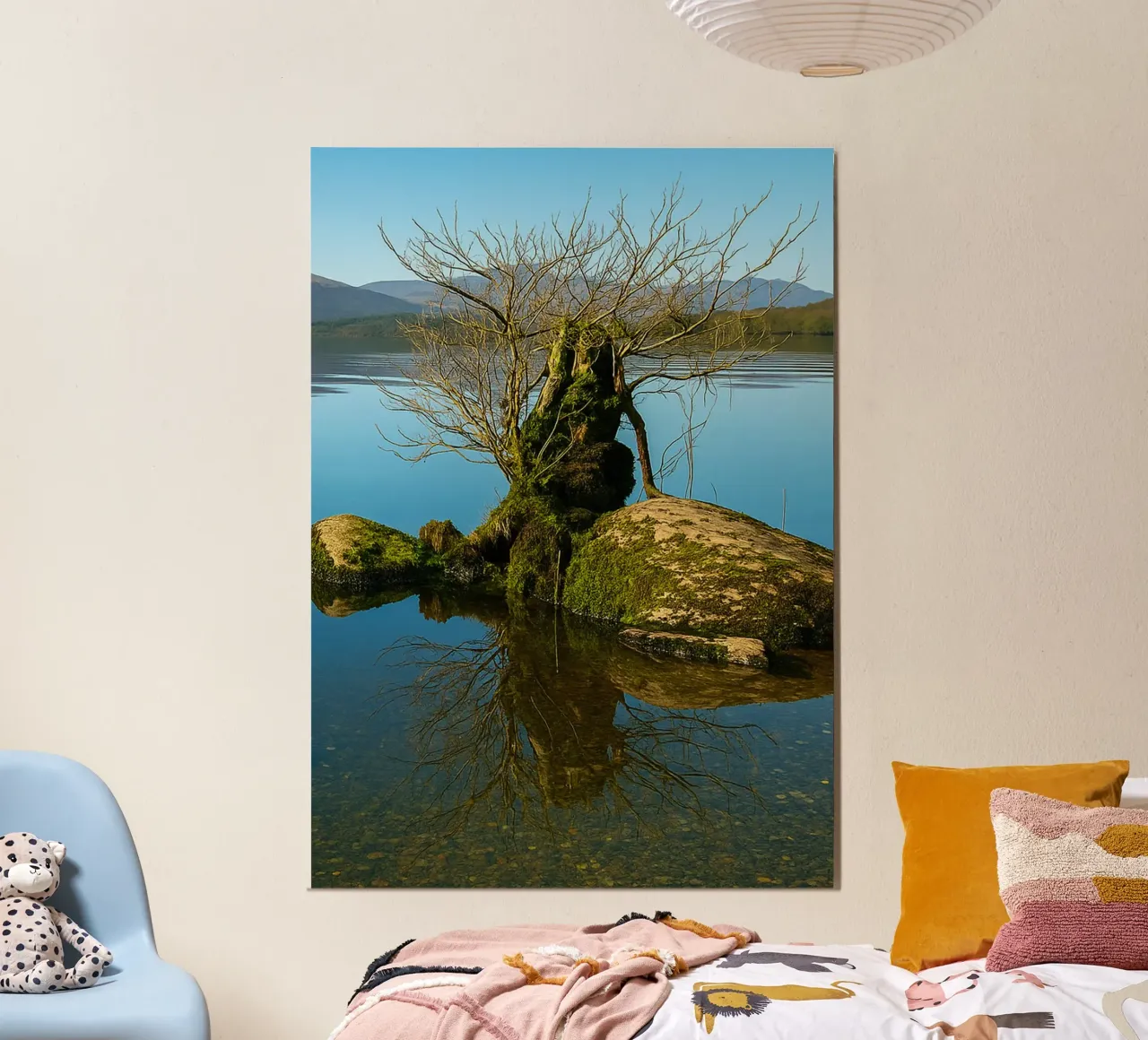 dry tree in the middle of lake hahnemühle by tamarind