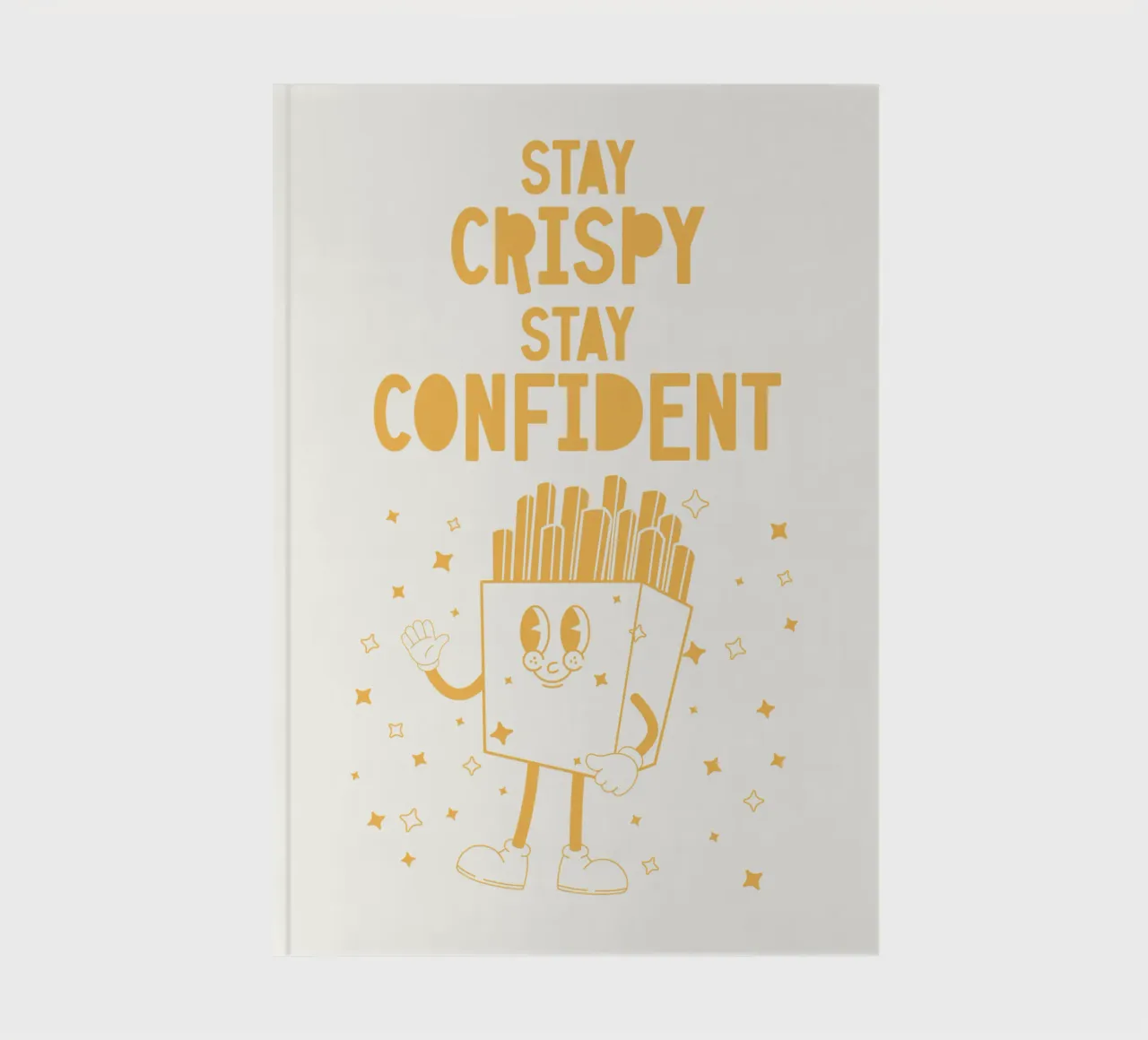 Retro French Character Stay Crispy Stay Confident Jaune Blanc carnet de notes de Studio Frances M