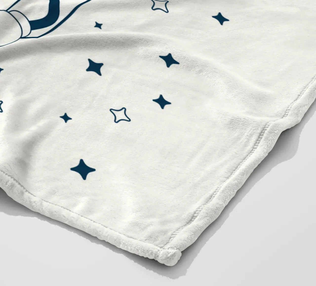 Retro Pommes Charakter Stay Crispy And Bold Blau Weiß Fleecedecke von Studio Frances M