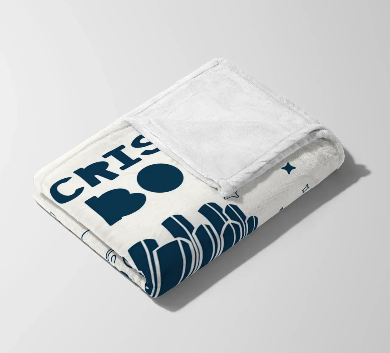 Retro Pommes Charakter Stay Crispy And Bold Blau Weiß Fleecedecke von Studio Frances M