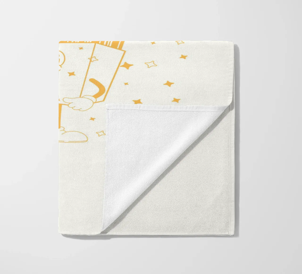 Retro Pommes Caractère Stay Crispy And Bold Jaune Blanc serviette de plage de Studio Frances M