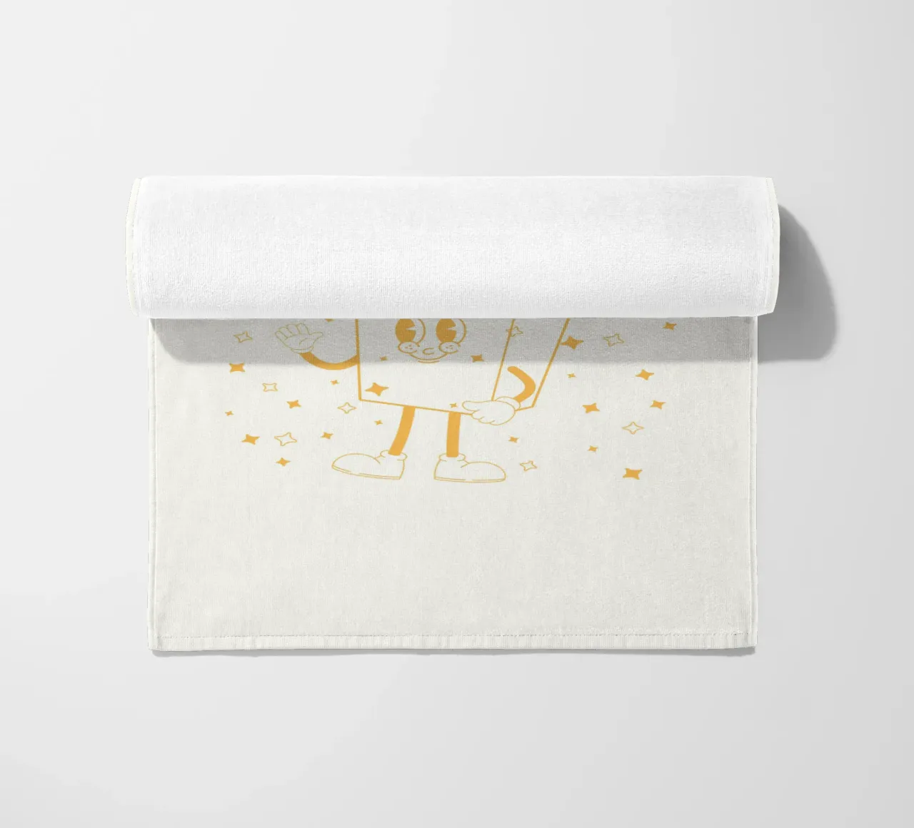Retro Pommes Caractère Stay Crispy And Bold Jaune Blanc serviette de plage de Studio Frances M