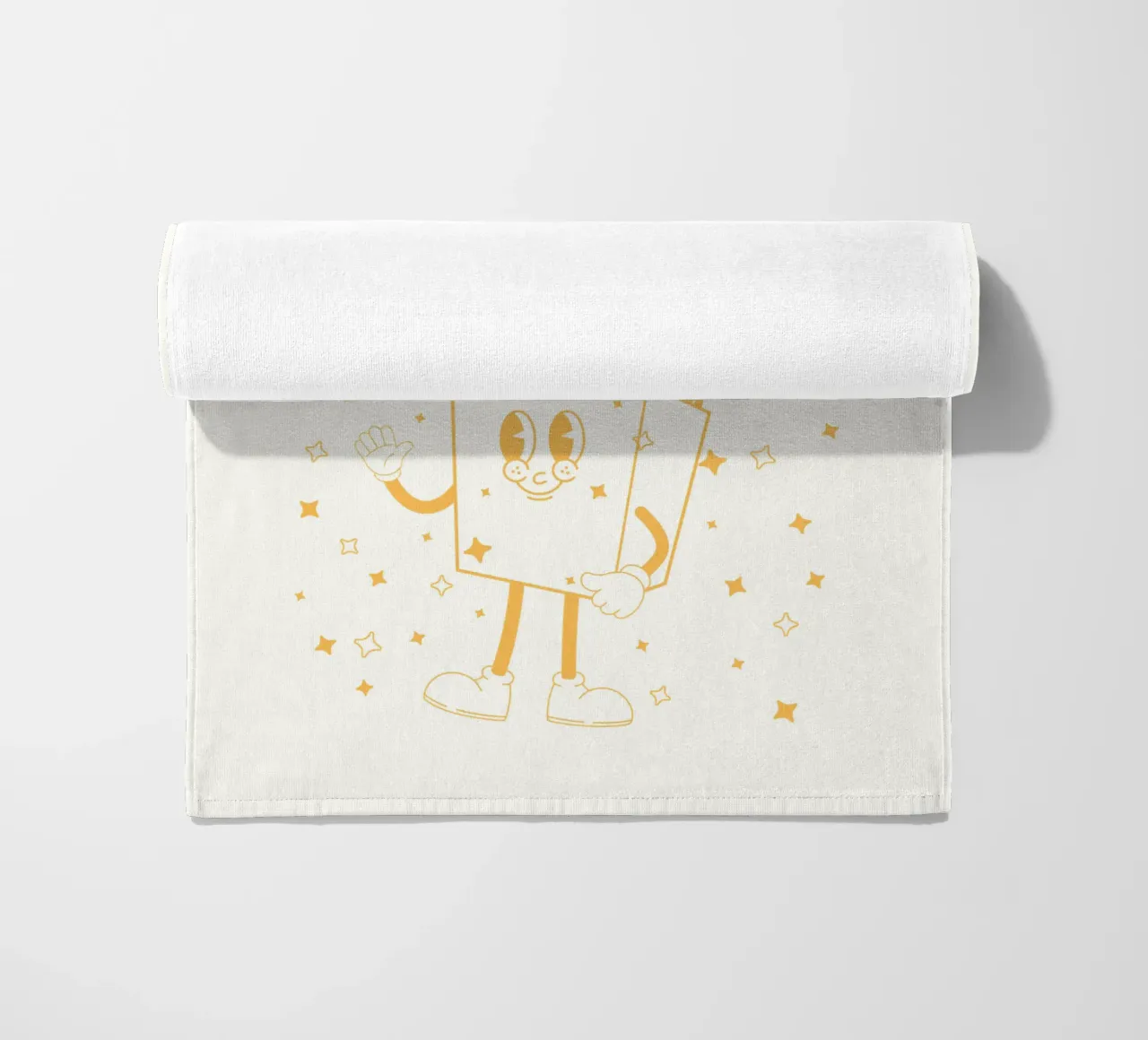 Retro Pommes Caractère Stay Crispy And Bold Jaune Blanc serviette de plage de Studio Frances M