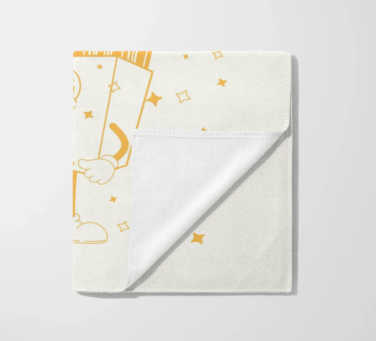 Retro Pommes Caractère Stay Crispy And Bold Jaune Blanc serviette de plage de Studio Frances M