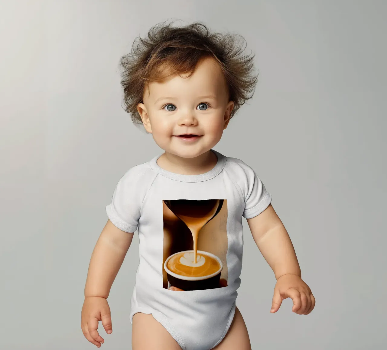 caffè cappuccino body neonato maniche corte da tamarind