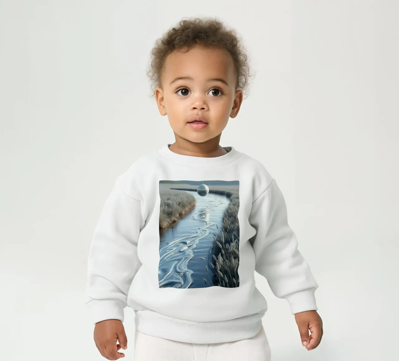 Gelassene Traumlandschaft: Die Reflexion einer Silberkugel Baby Sweatshirt von Artistic-shop