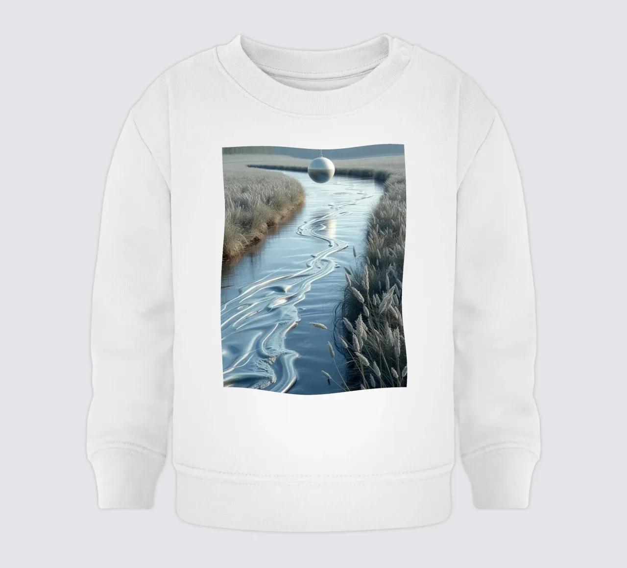 Gelassene Traumlandschaft: Die Reflexion einer Silberkugel Baby Sweatshirt von Artistic-shop