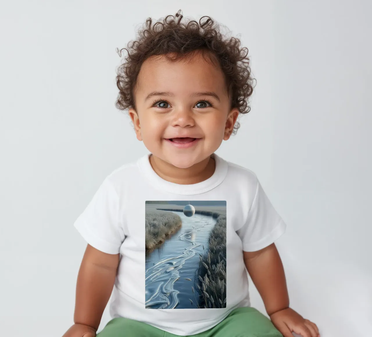 Paesaggio onirico sereno: Il riflesso di una sfera d'argento maglietta neonato da Artistic-shop