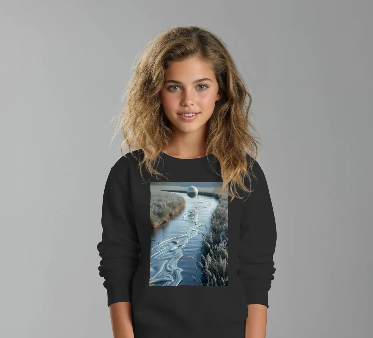 Paesaggio onirico sereno: Il riflesso di una sfera d'argento felpa bambino da Artistic-shop