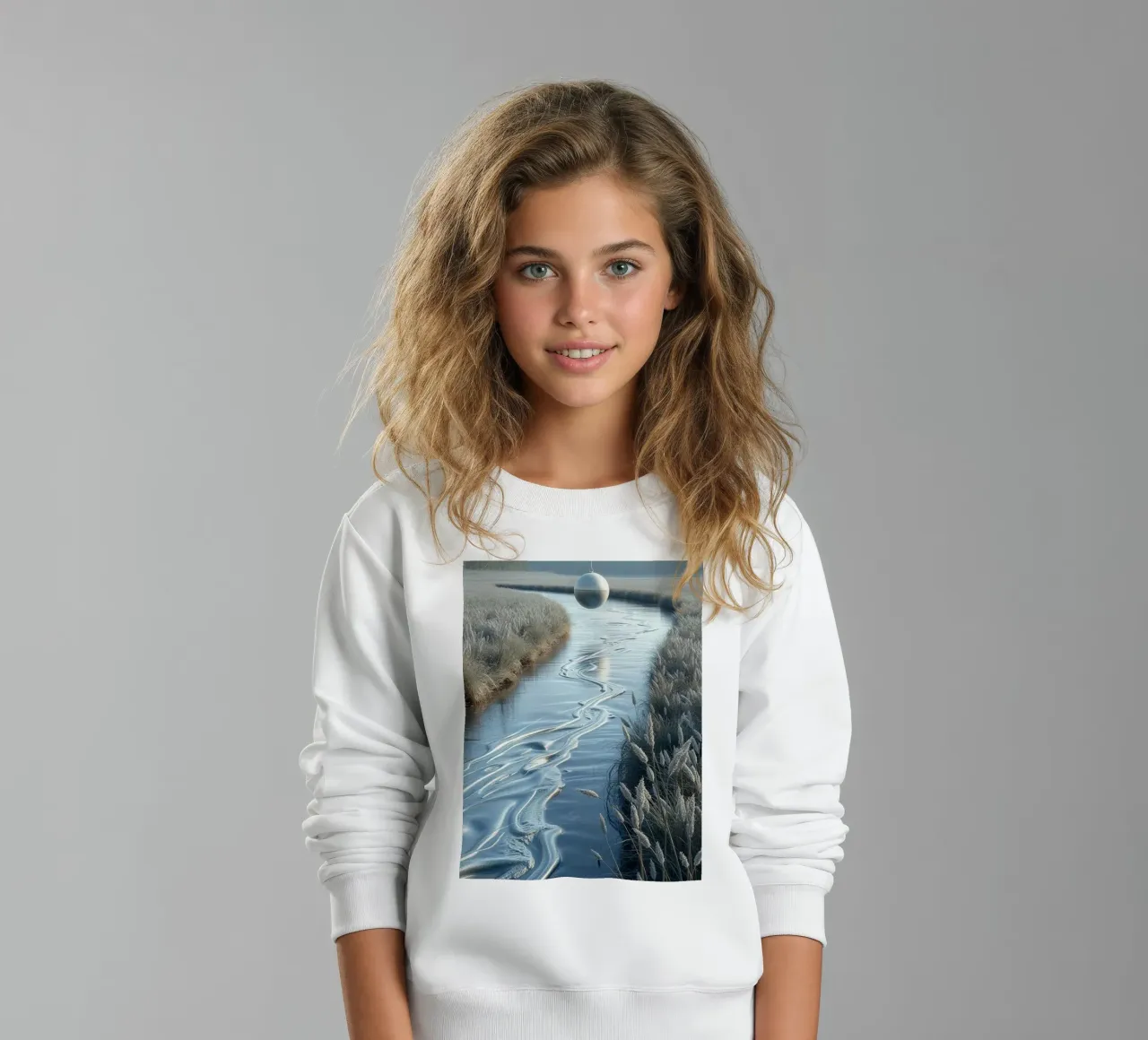 Paesaggio onirico sereno: Il riflesso di una sfera d'argento felpa bambino da Artistic-shop