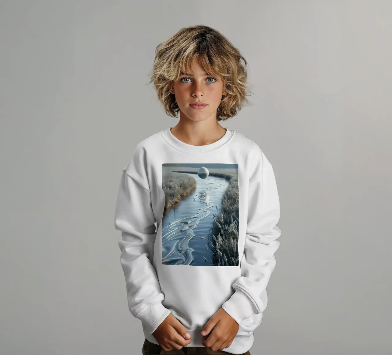 Paesaggio onirico sereno: Il riflesso di una sfera d'argento felpa bambino da Artistic-shop