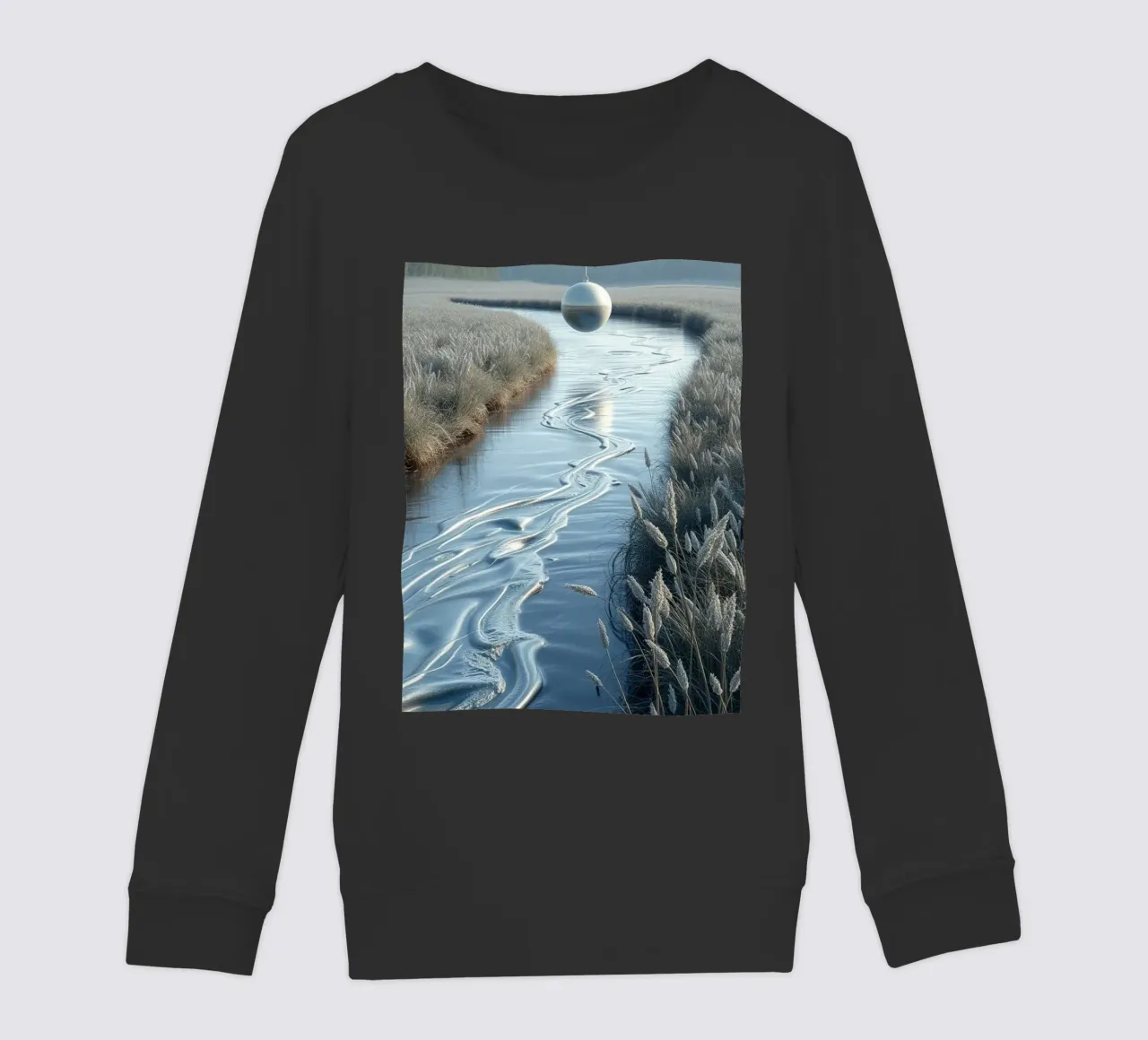 Paesaggio onirico sereno: Il riflesso di una sfera d'argento felpa bambino da Artistic-shop