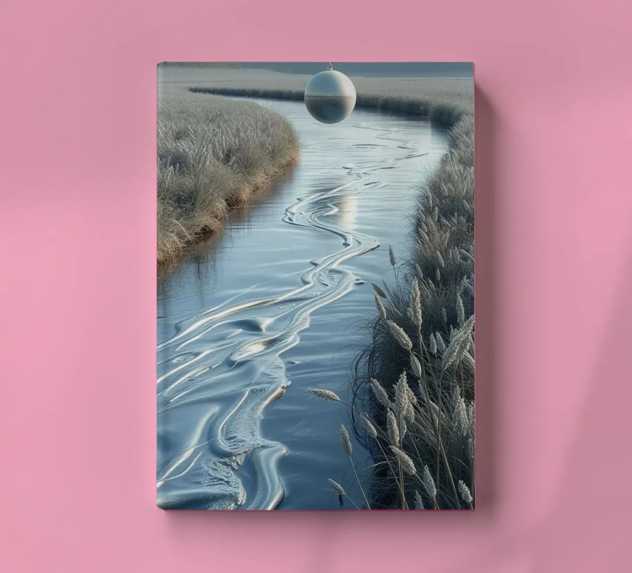 Paesaggio onirico sereno: Il riflesso di una sfera d'argento diario da Artistic-shop