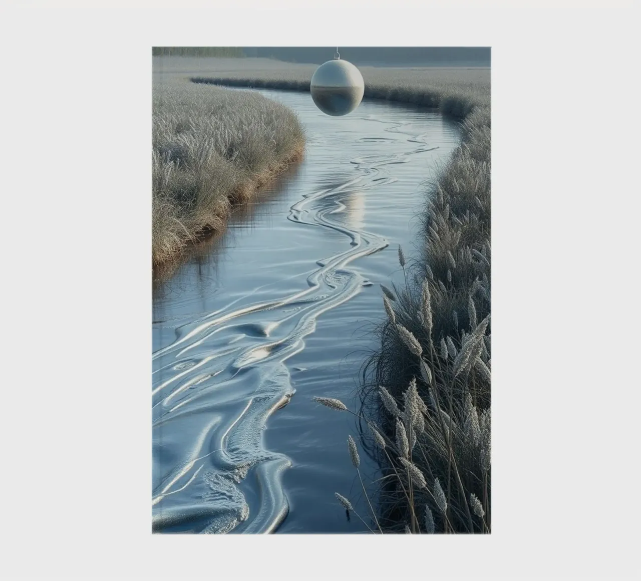 Paesaggio onirico sereno: Il riflesso di una sfera d'argento diario da Artistic-shop