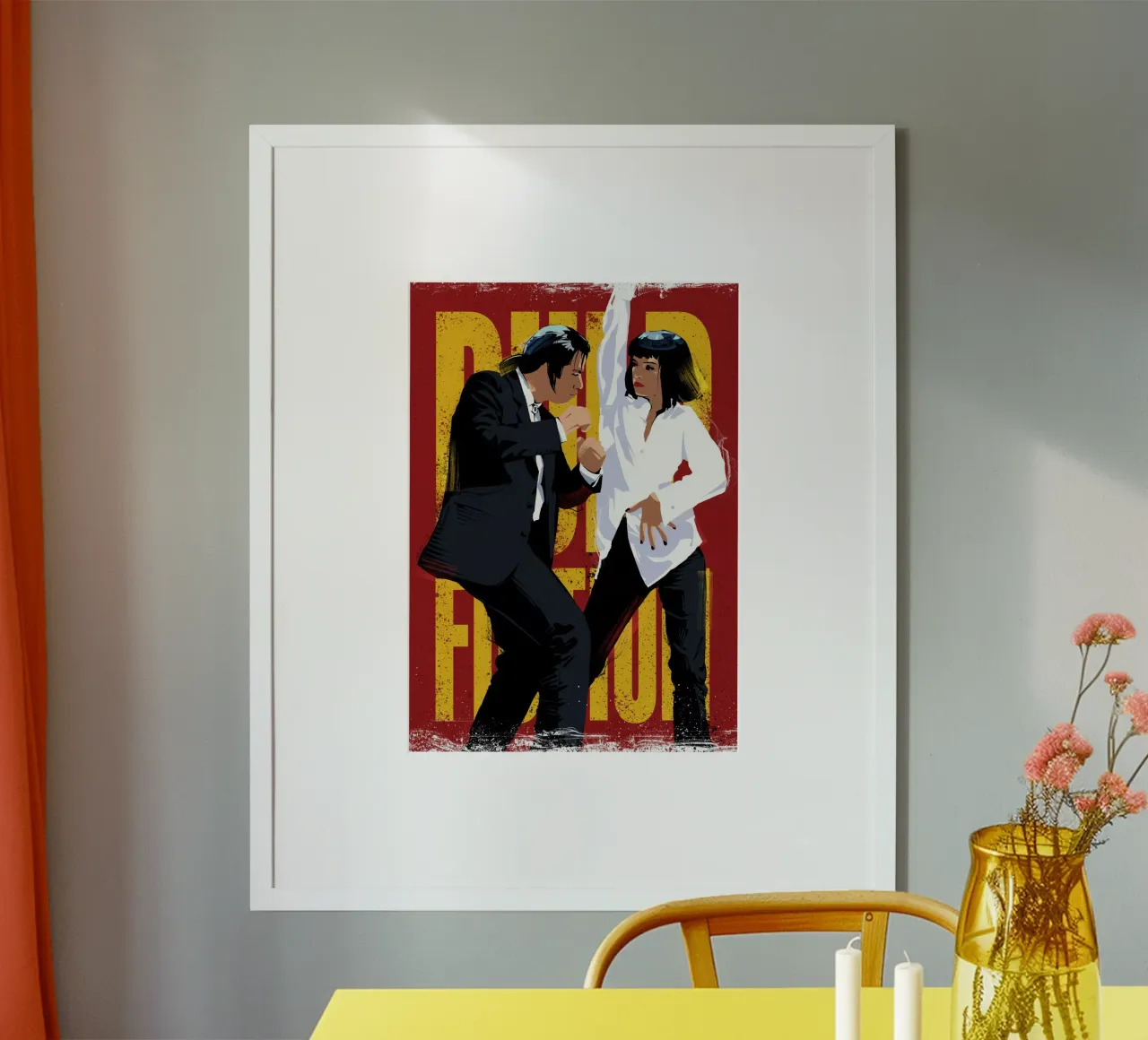 Pulp Fiction Dance poster con telaio in legno da nabakumov
