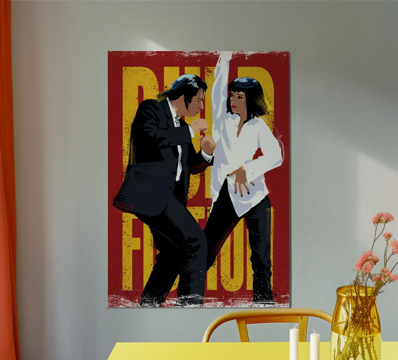 Pulp Fiction Dance poster con telaio in legno da nabakumov