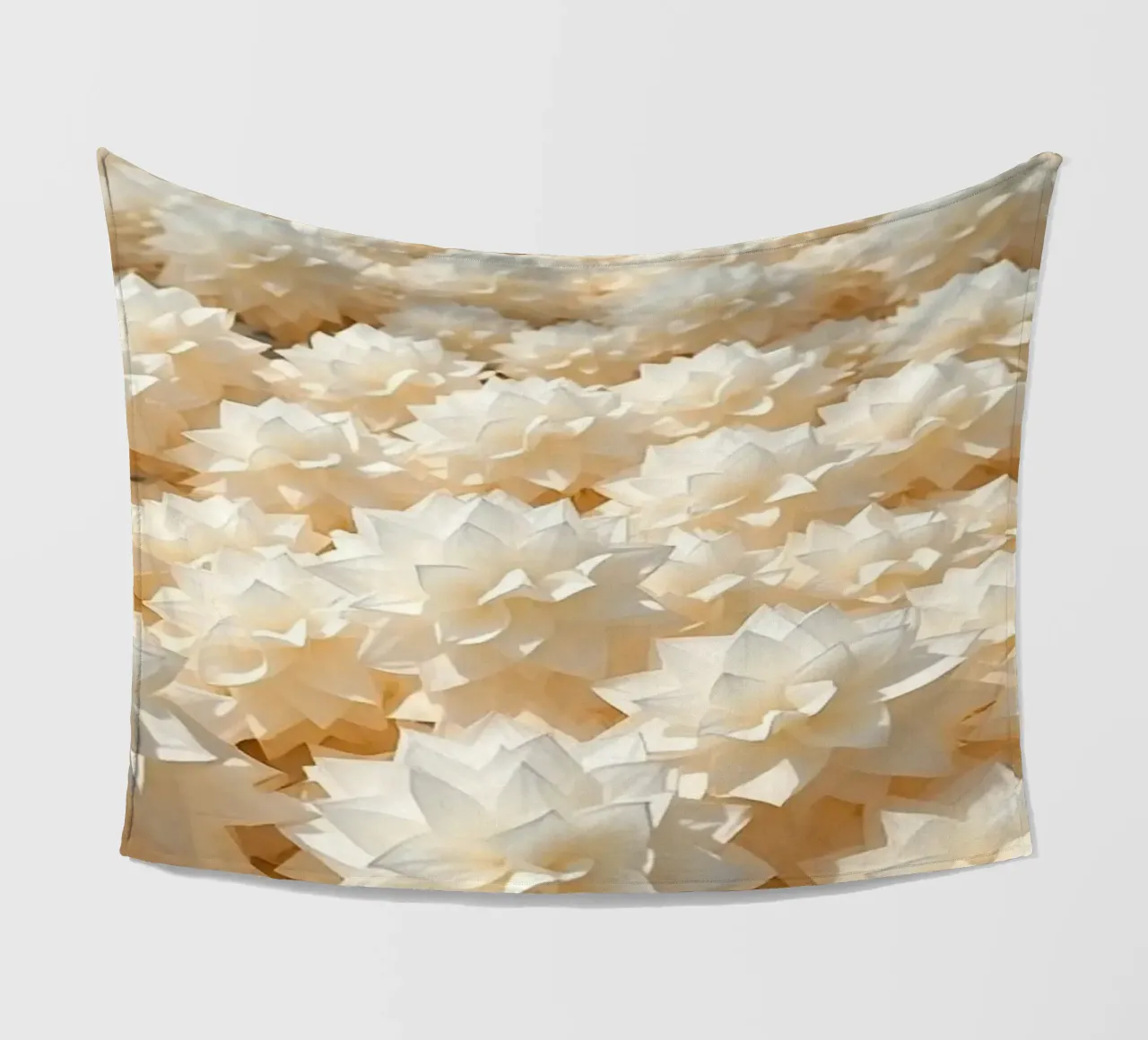 Luminescent White Dahlias: A Field of Paper fleece blanket by Artistic-shop