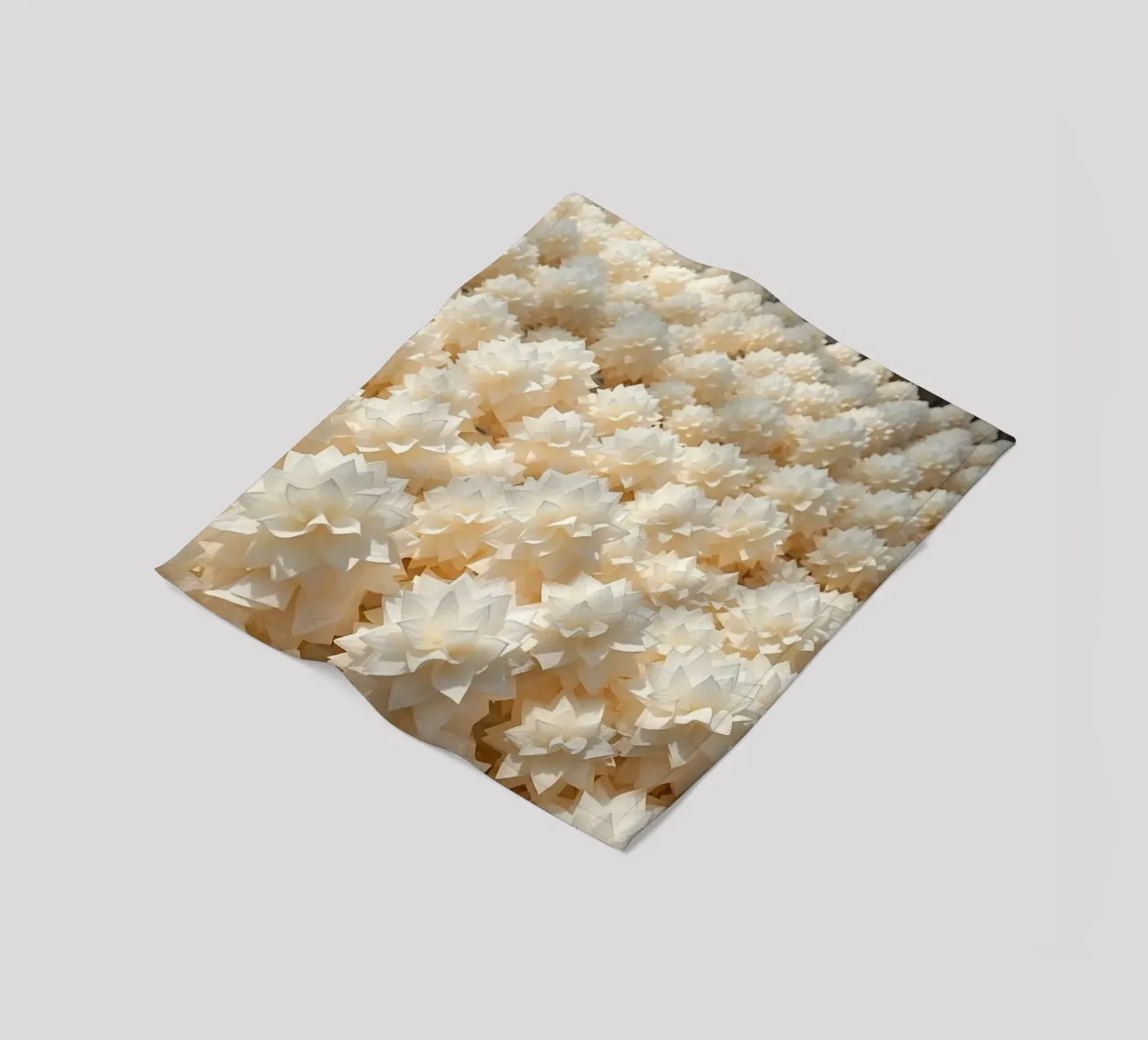 Luminescent White Dahlias: A Field of Paper fleece blanket by Artistic-shop