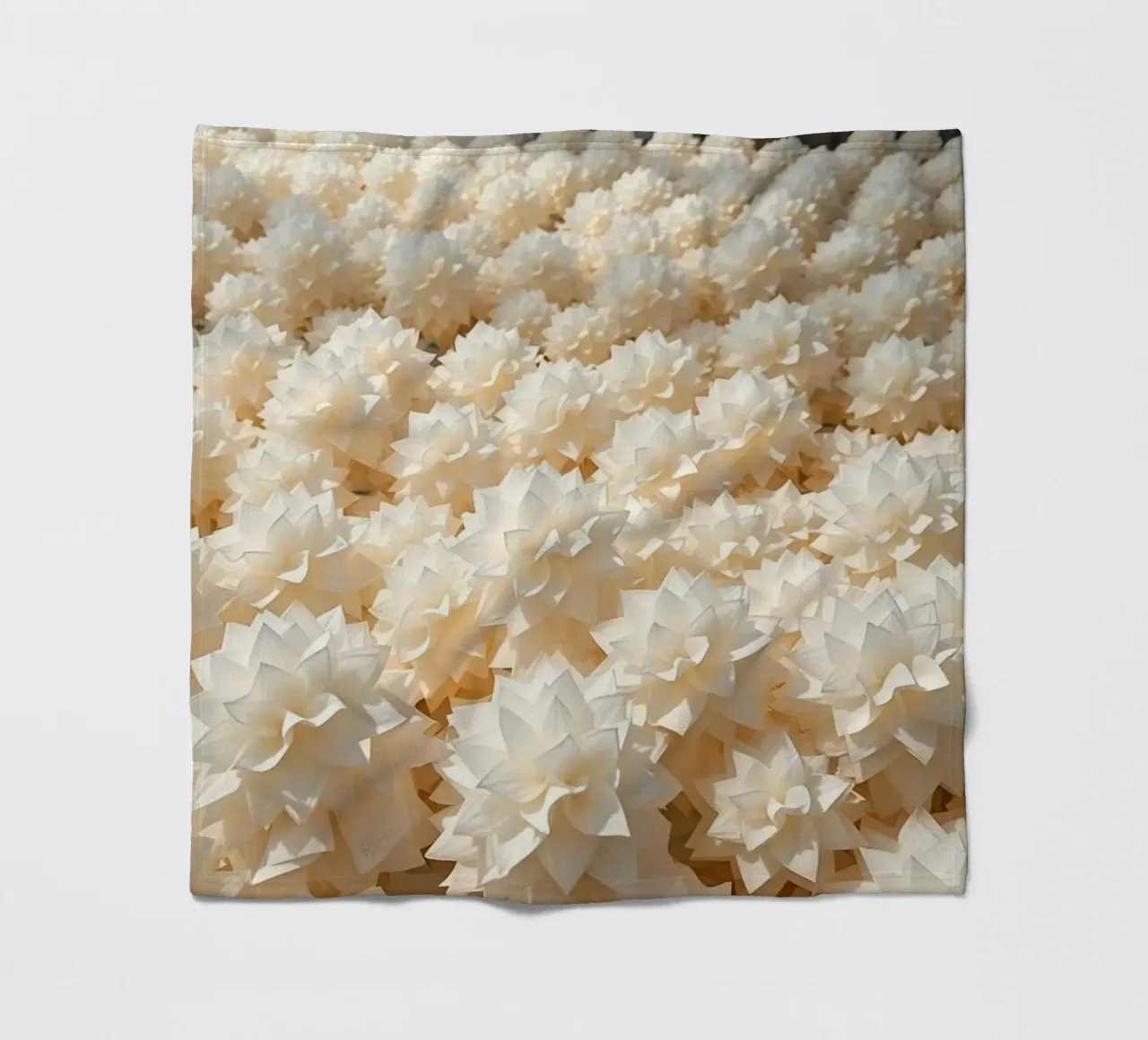 Luminescent White Dahlias: A Field of Paper fleece blanket by Artistic-shop