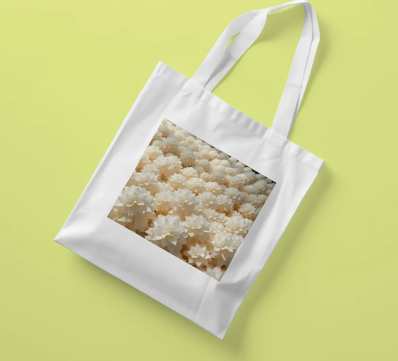 Dalie bianche luminescenti: Un campo di carta borsa in juta da Artistic-shop
