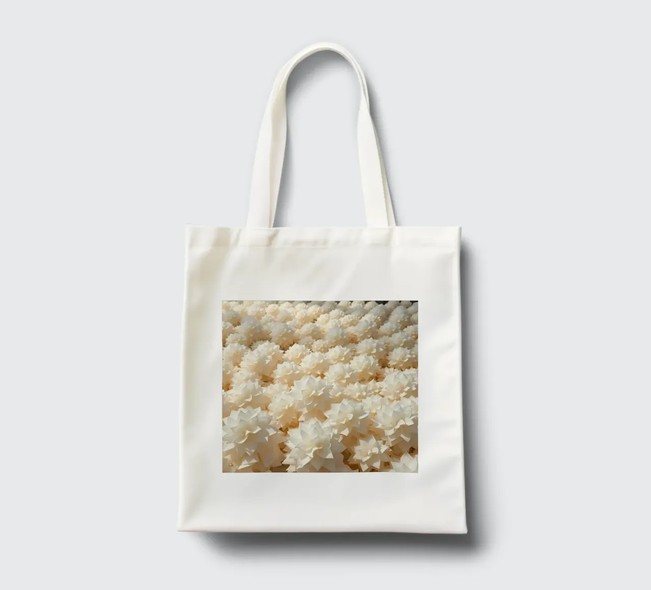 Dalie bianche luminescenti: Un campo di carta borsa in juta da Artistic-shop