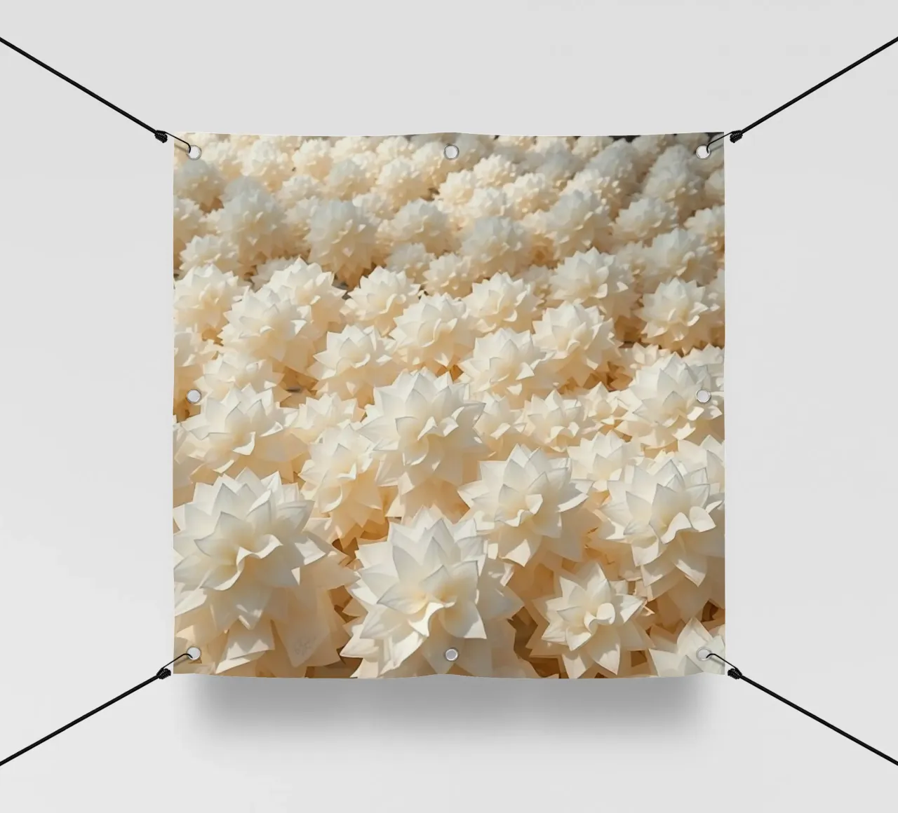 Dalie bianche luminescenti: Un campo di carta telo in pvc da Artistic-shop