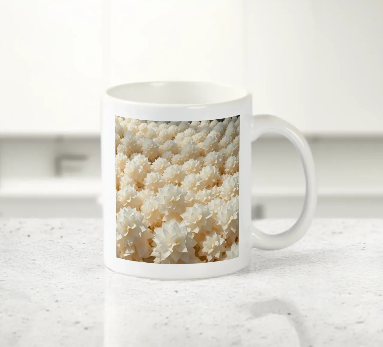 Dalie bianche luminescenti: Un campo di carta tazza in ceramica da Artistic-shop