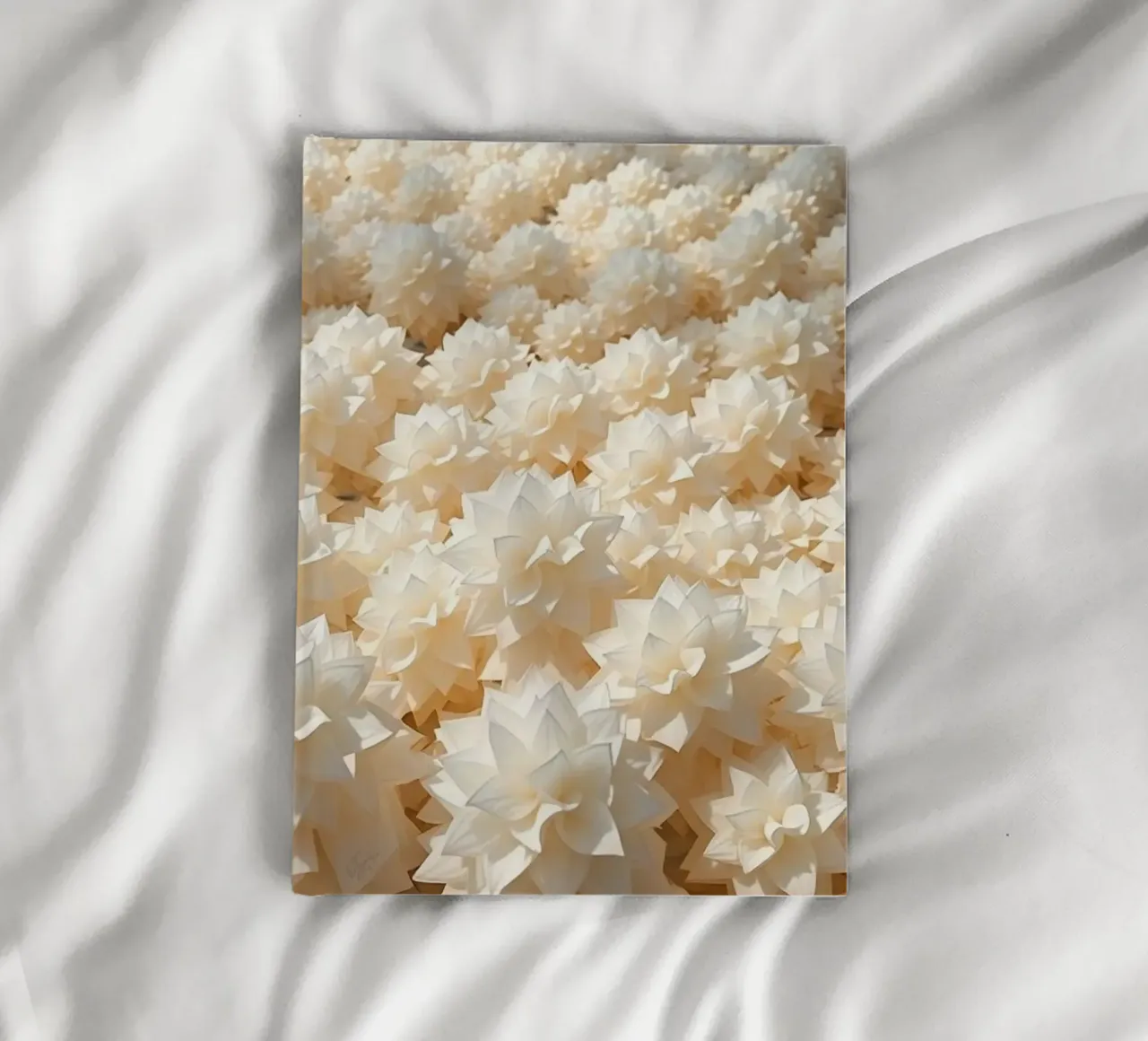 Luminescent White Dahlias: A Field of Paper notebook by Artistic-shop