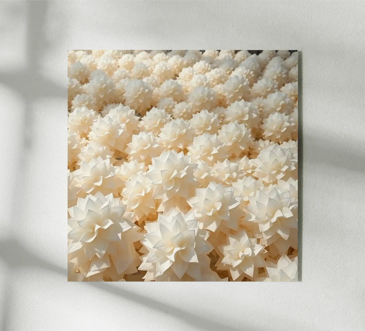 Dalie bianche luminescenti: Un campo di carta plexiglass da Artistic-shop