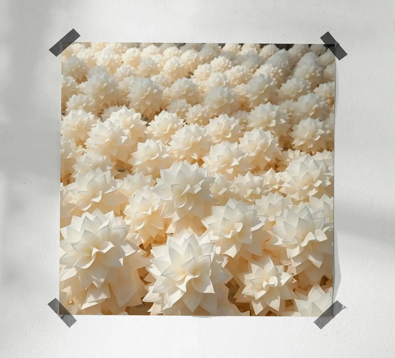 Luminescent White Dahlias: A Field of Paper hahnemühle by Artistic-shop