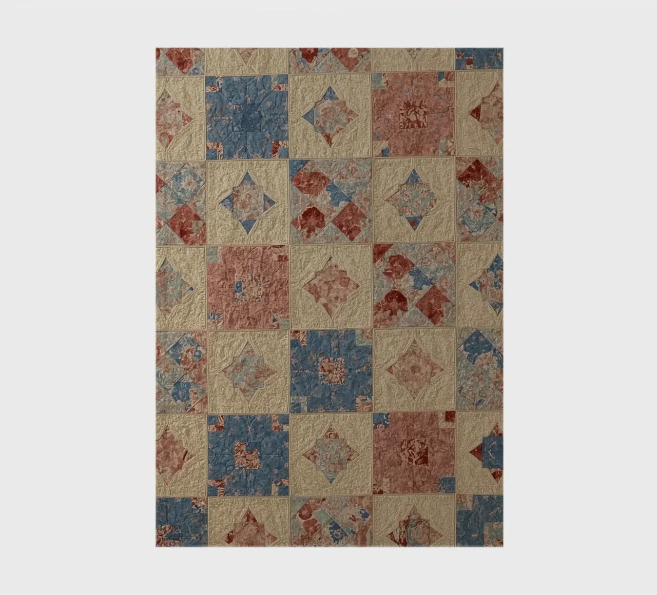 Quilted Fabric with Geometric and Floral Patterns notebook by DesignDoodle