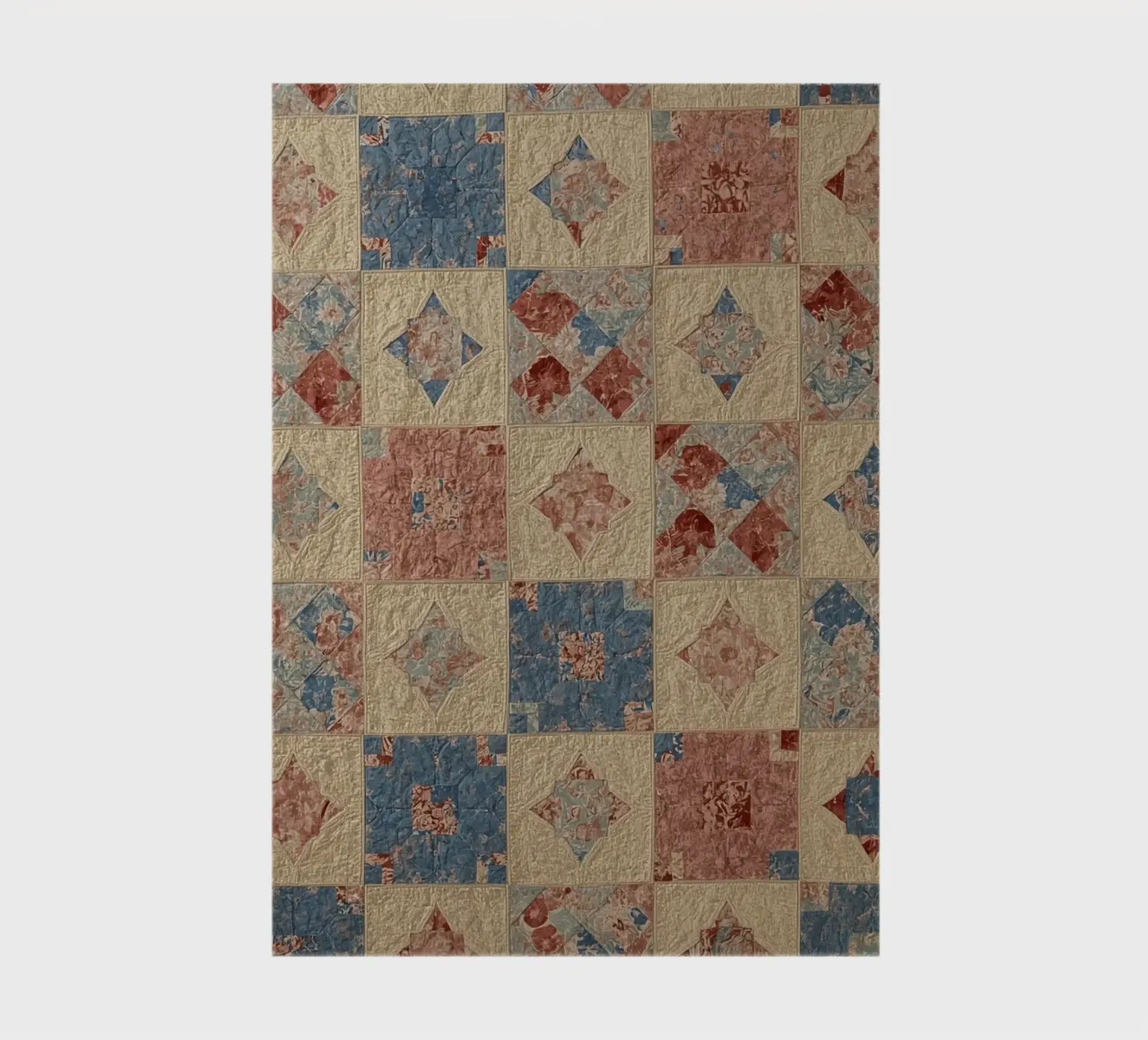 Quilted Fabric with Geometric and Floral Patterns notebook by DesignDoodle