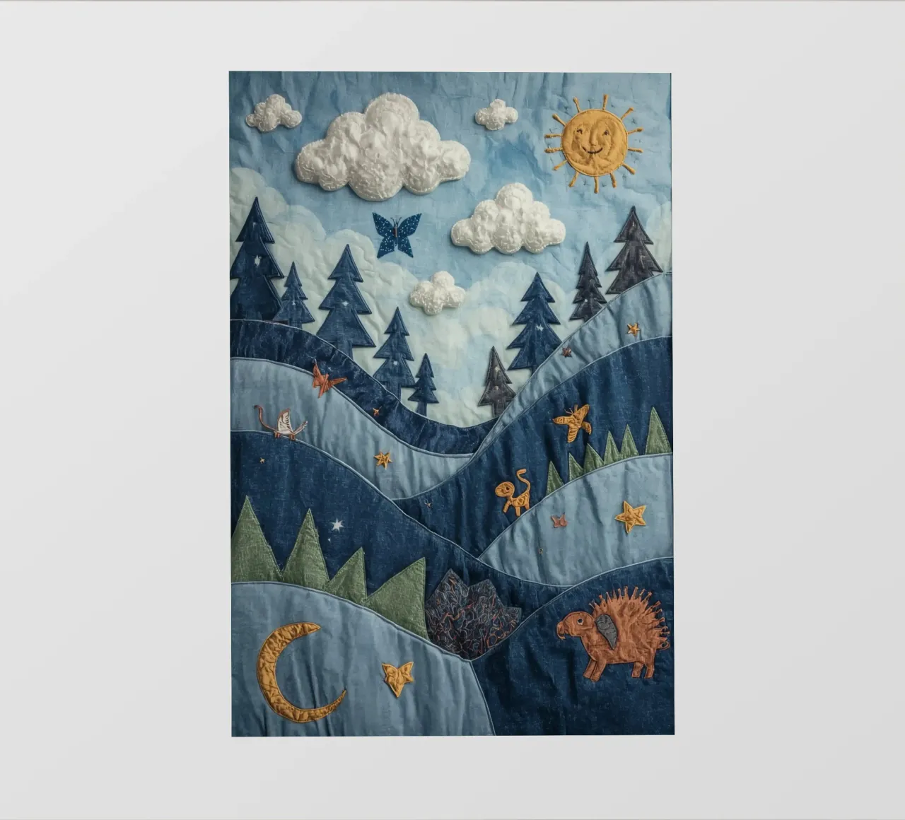 Paesaggio trapuntato con corpi celesti e animali selvatici pellicola backlit da DesignDoodle