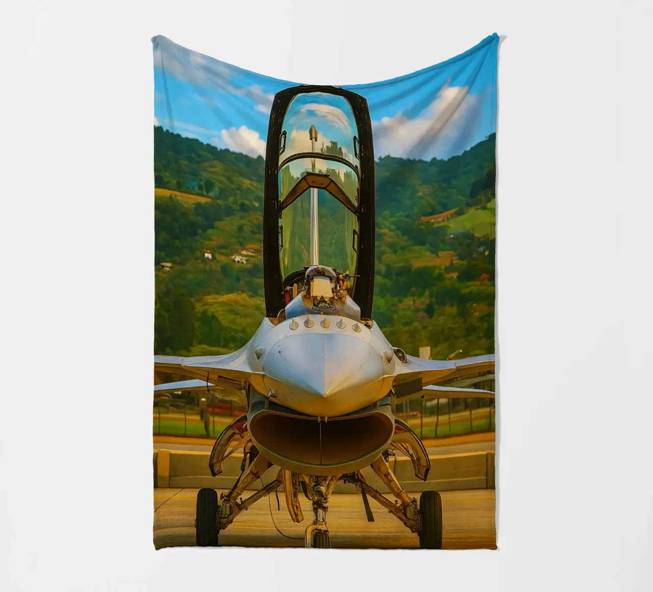aereo f16 da combattimento coperta in pile da tamarind