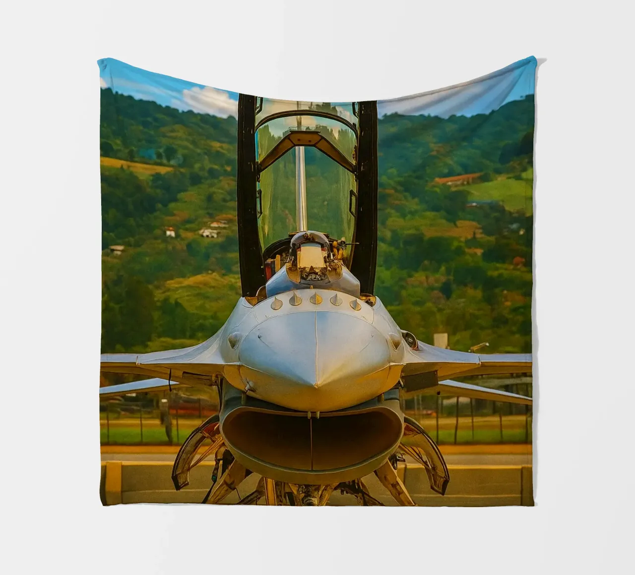 aereo f16 da combattimento coperta in pile da tamarind