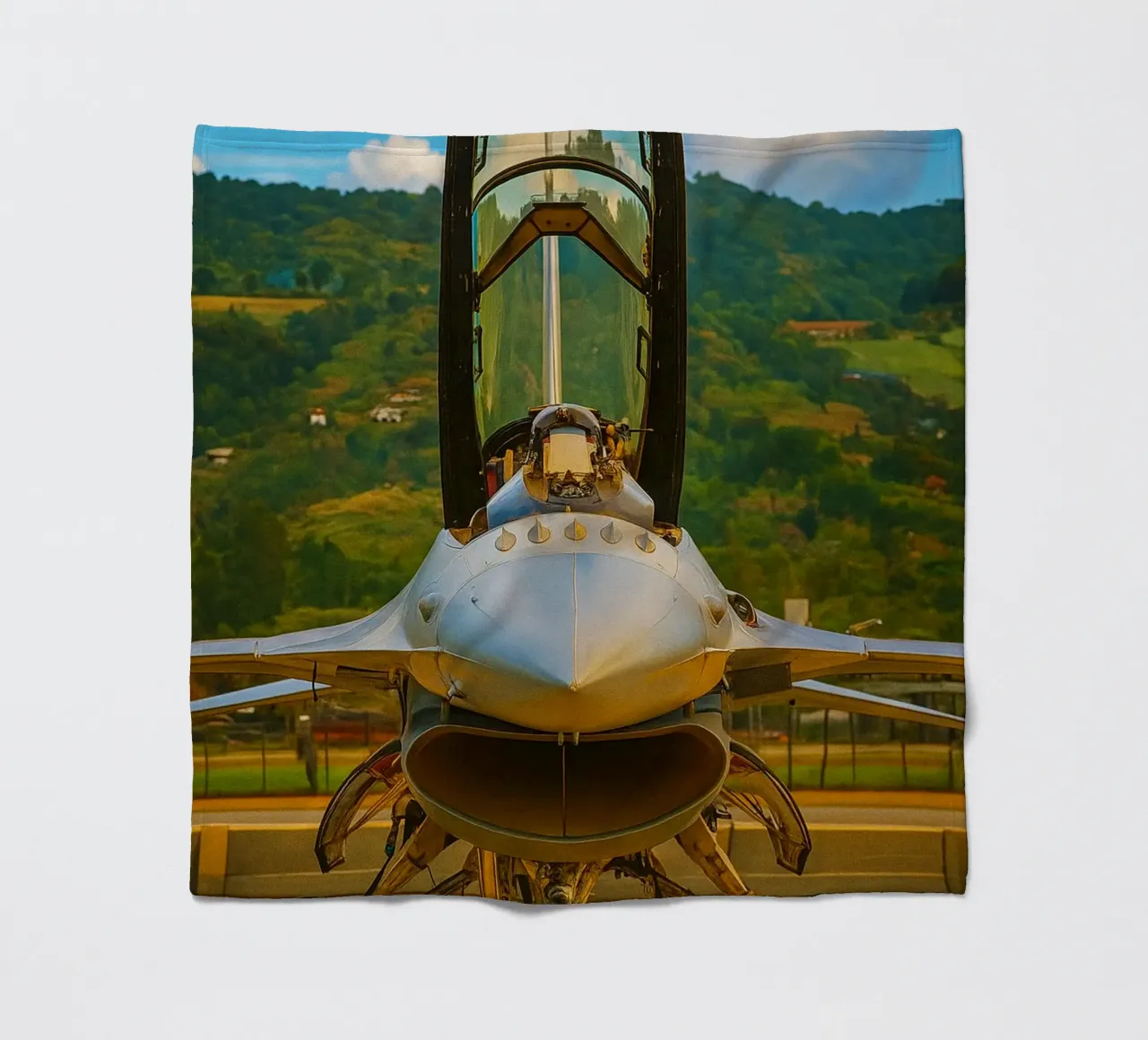aereo f16 da combattimento coperta in pile da tamarind