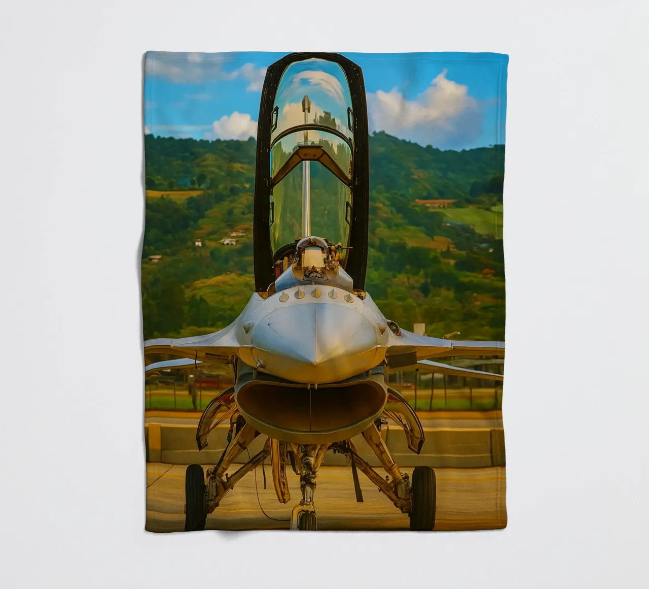 aereo f16 da combattimento coperta in pile da tamarind