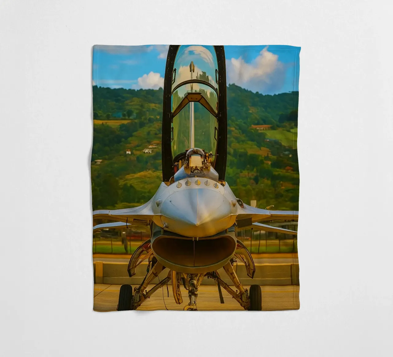 aereo f16 da combattimento coperta in pile da tamarind