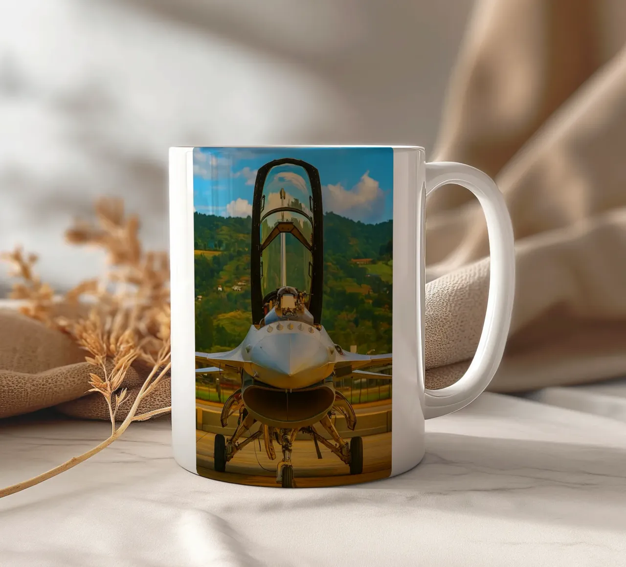 aereo f16 da combattimento tazza in ceramica da tamarind