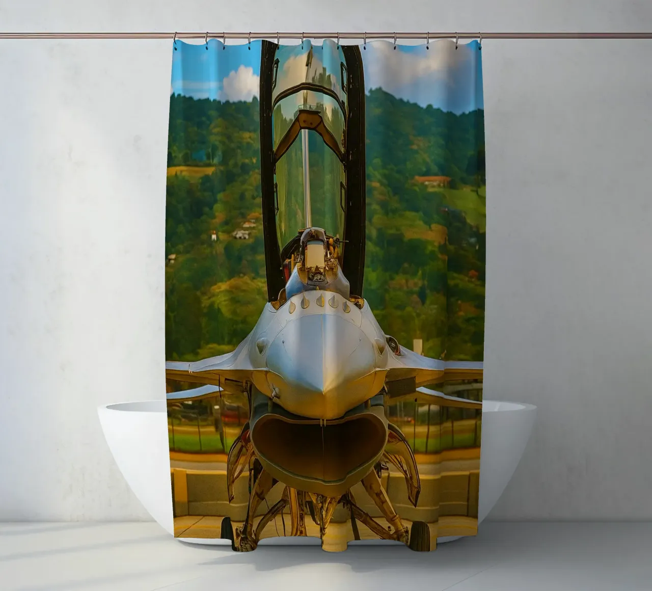 aereo f16 da combattimento tenda da doccia da tamarind