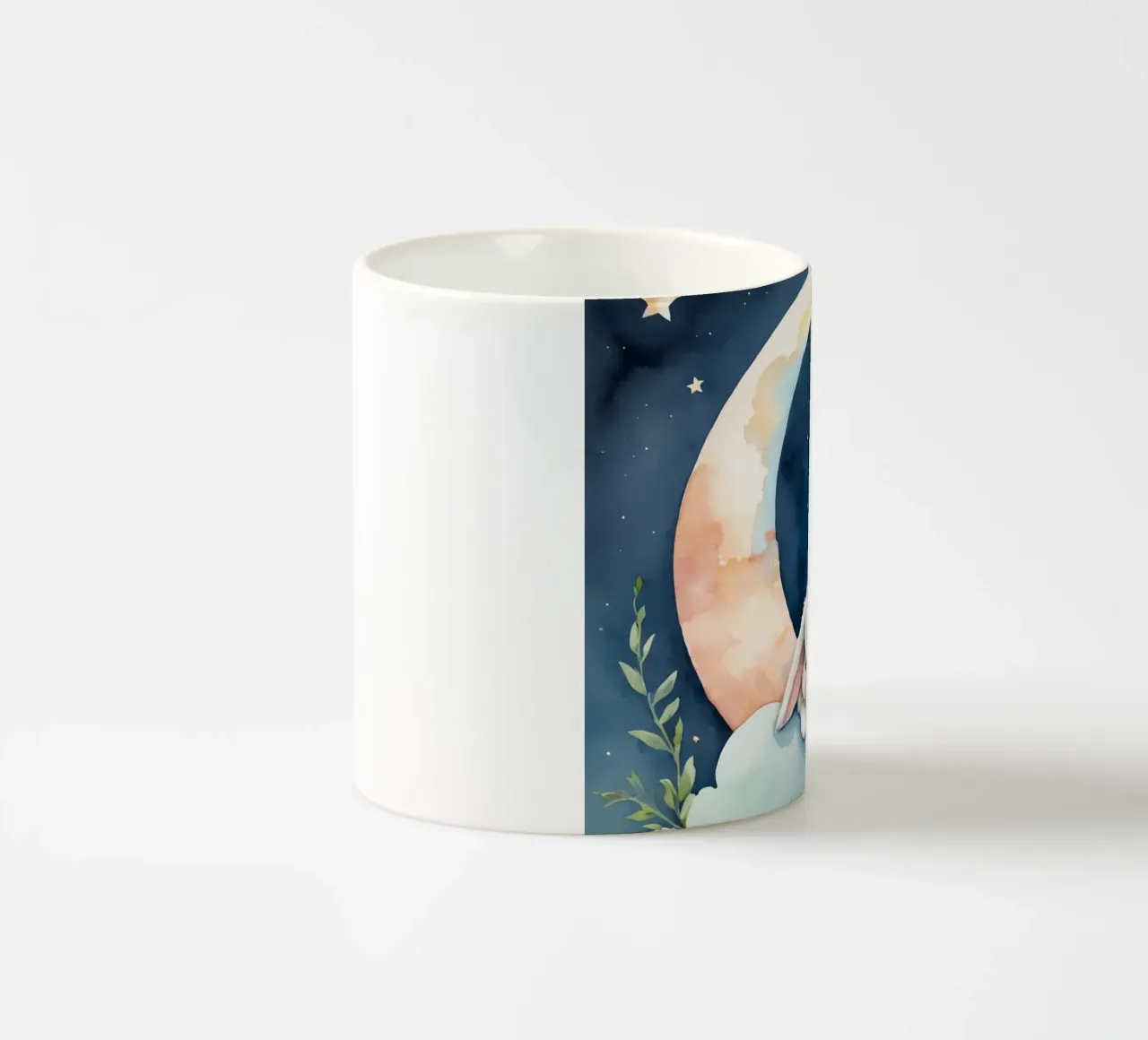 Coniglio che dorme su una nuvola con luna crescente e stelle tazza in ceramica da DesignDoodle