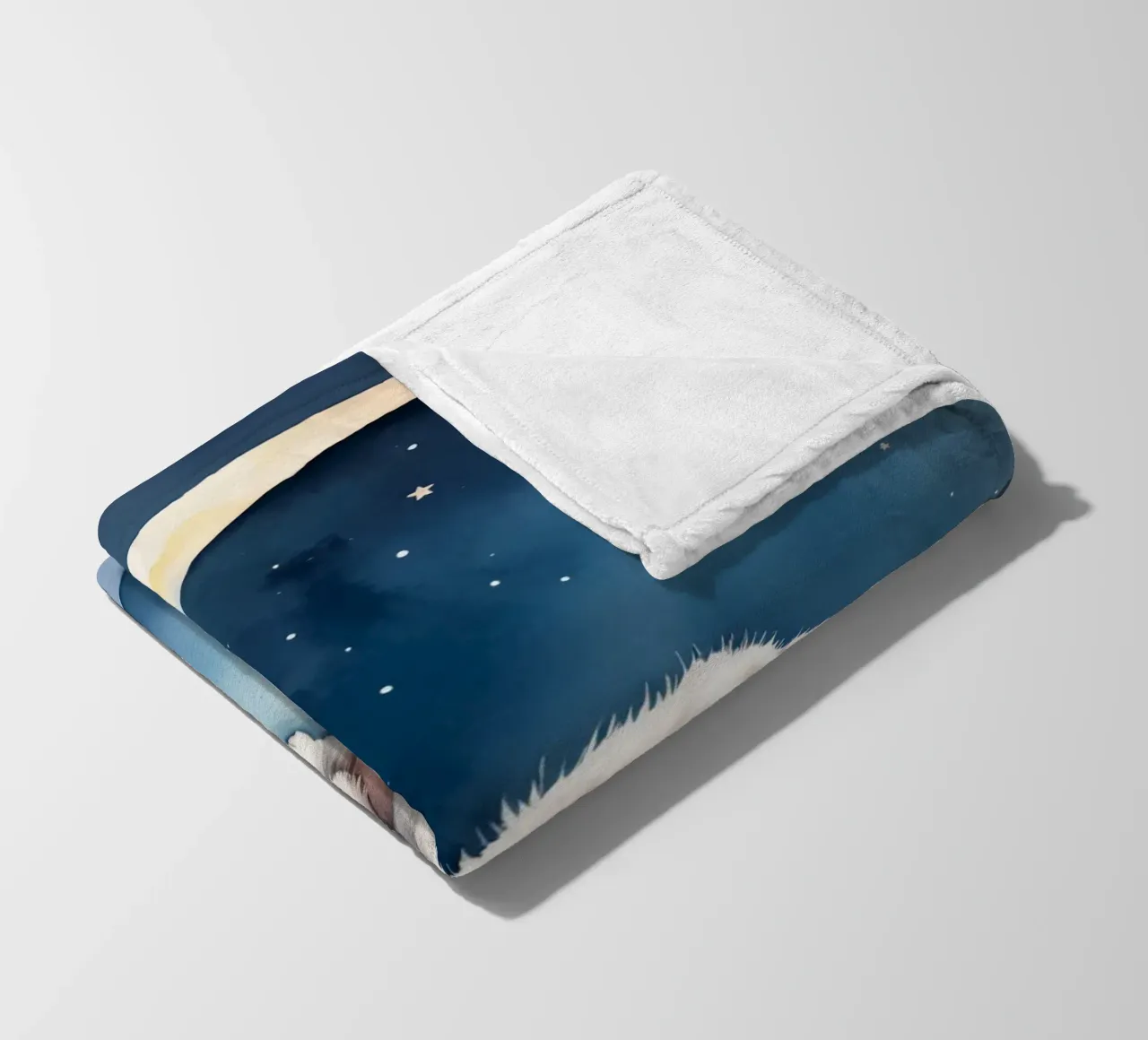 Coniglio che dorme su una nuvola con luna crescente e stelle coperta in pile da DesignDoodle