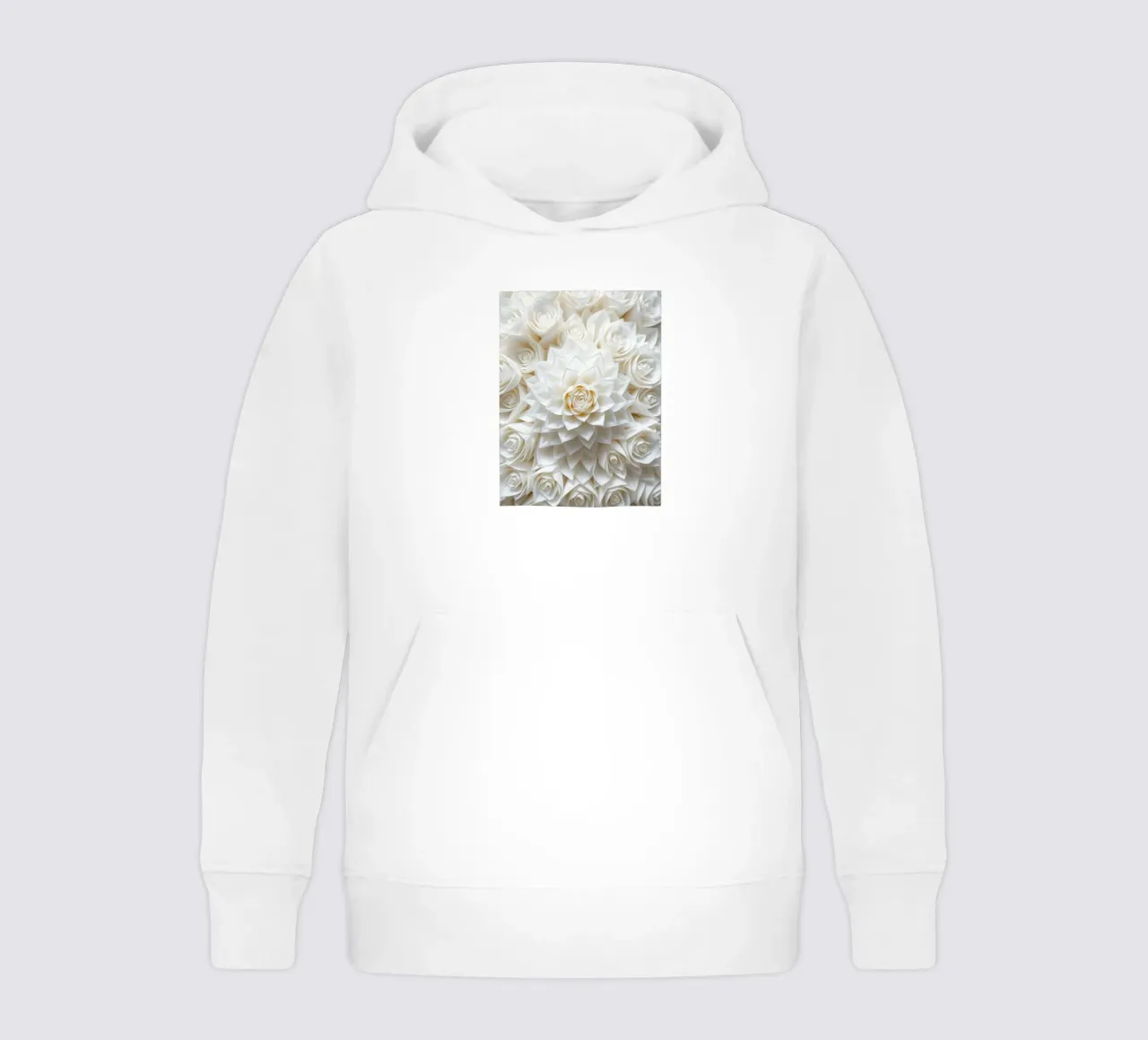 Rose bianche serene: Una composizione floreale delicata e senza tempo felpa bambino con cappuccio da Artistic-shop