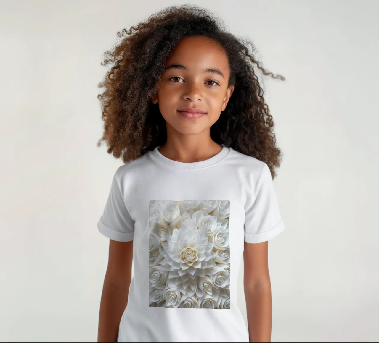 Rose bianche serene: Una composizione floreale delicata e senza tempo t-shirt bambini da Artistic-shop