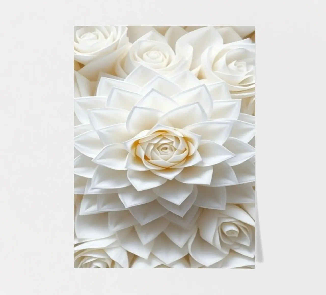 Rose bianche serene: Una composizione floreale delicata e senza tempo foglio adesivo da Artistic-shop